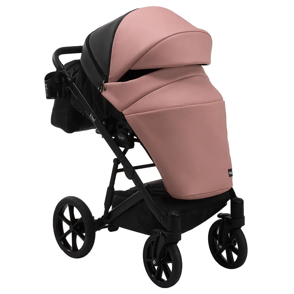 Коляска 2 в 1 Bair Kiwi шкіра 100% BK-44/15 рожева пудра-чорний (625453) Коляска 2 в 1 Bair Kiwi шкіра 100% BK-44/15 рожева пудра-чорний (625453)