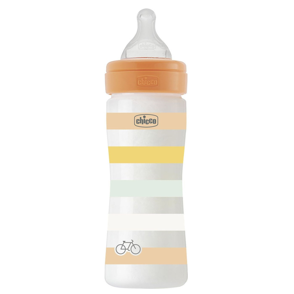 Бутылочка пластик Chicco Well-Being Colors 2+, 250мл, соска силикон, orange (28623.31)