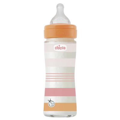 Бутылочка стекло Chicco Well-Being Colors 0+, 240мл, соска силикон, pink (28721.11) Бутылочка стекло Chicco Well-Being Colors 0+, 240мл, соска силикон, pink (28721.11)
