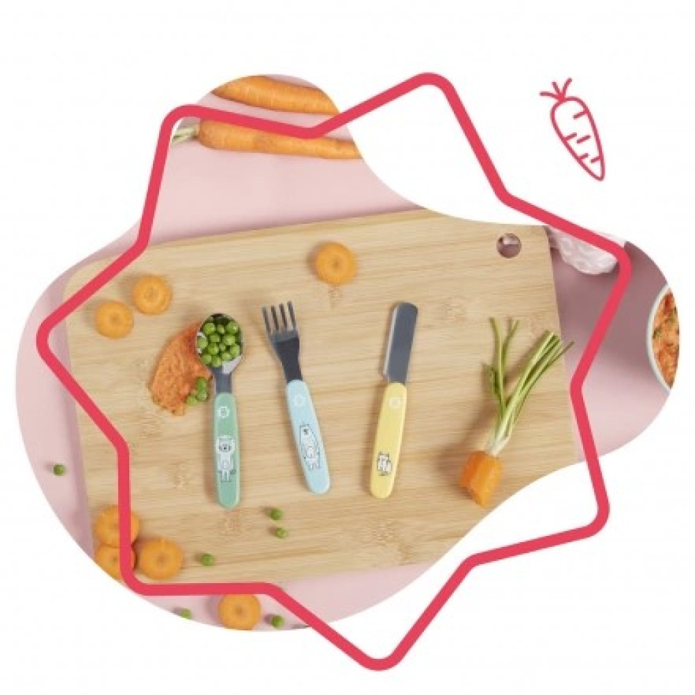 Набор столовых приборов Badabulle вилка, ложка, нож (B005417)