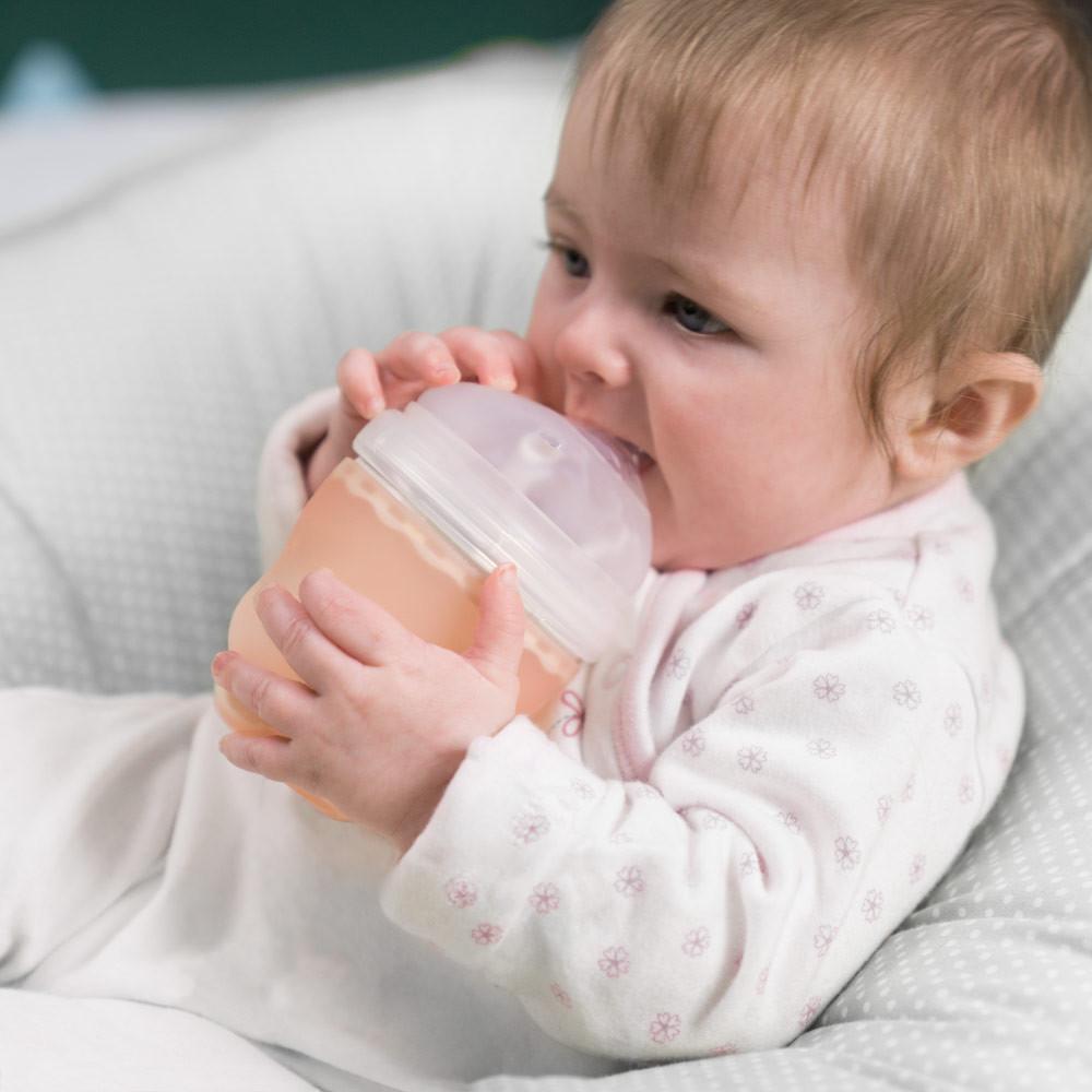 Силіконова антиколікова пляшка Olababy GentleBottle Coral 120 мл (80430)