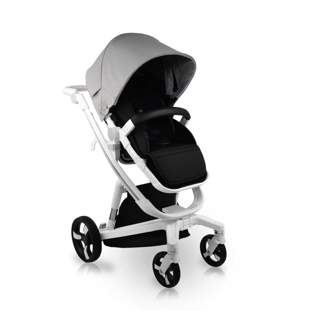 iBebe i-Stop - коляска 2 в 1, электрические тормоза, мягкая амортизация, реверсивный прогулочный блок • IS11 Grey