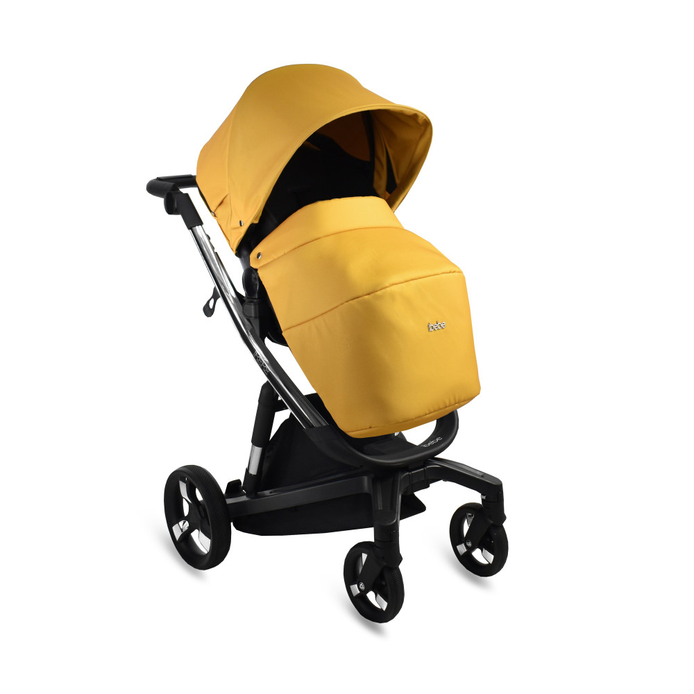 iBebe i-Stop - коляска 2 в 1, електричні гальма,  м\'яка амортизація, реверсивний прогулянковий блок • IS110 Yellow