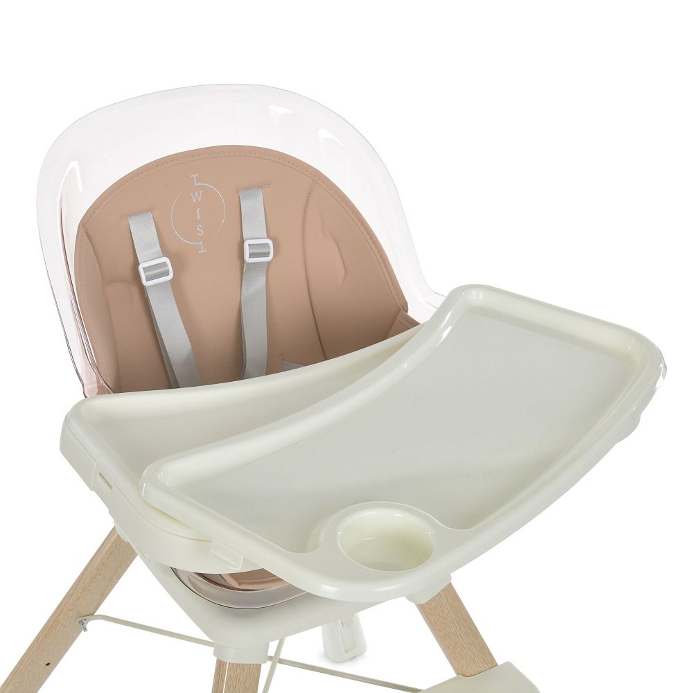 El Camino Twist ME 1104 - стільчик для годування, поворот сидіння на 360 градусів (знімний чохол з екошкіри, захист від сповзання) • Pink