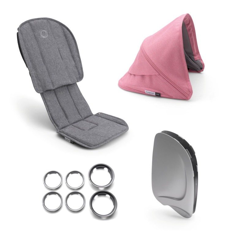 Комплект тканини Style Set для коляски Bugaboo Ant, melange grey-pink (910210PI01)