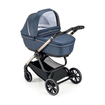 Cam Techno Milano - коляска 2 в 1 • Blue Stripe / Gold (805T/V93/978/552K)