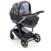 Cam Techno Milano - коляска 2 в 1 • Black Floral / Silver (805T/V94/978/551K)