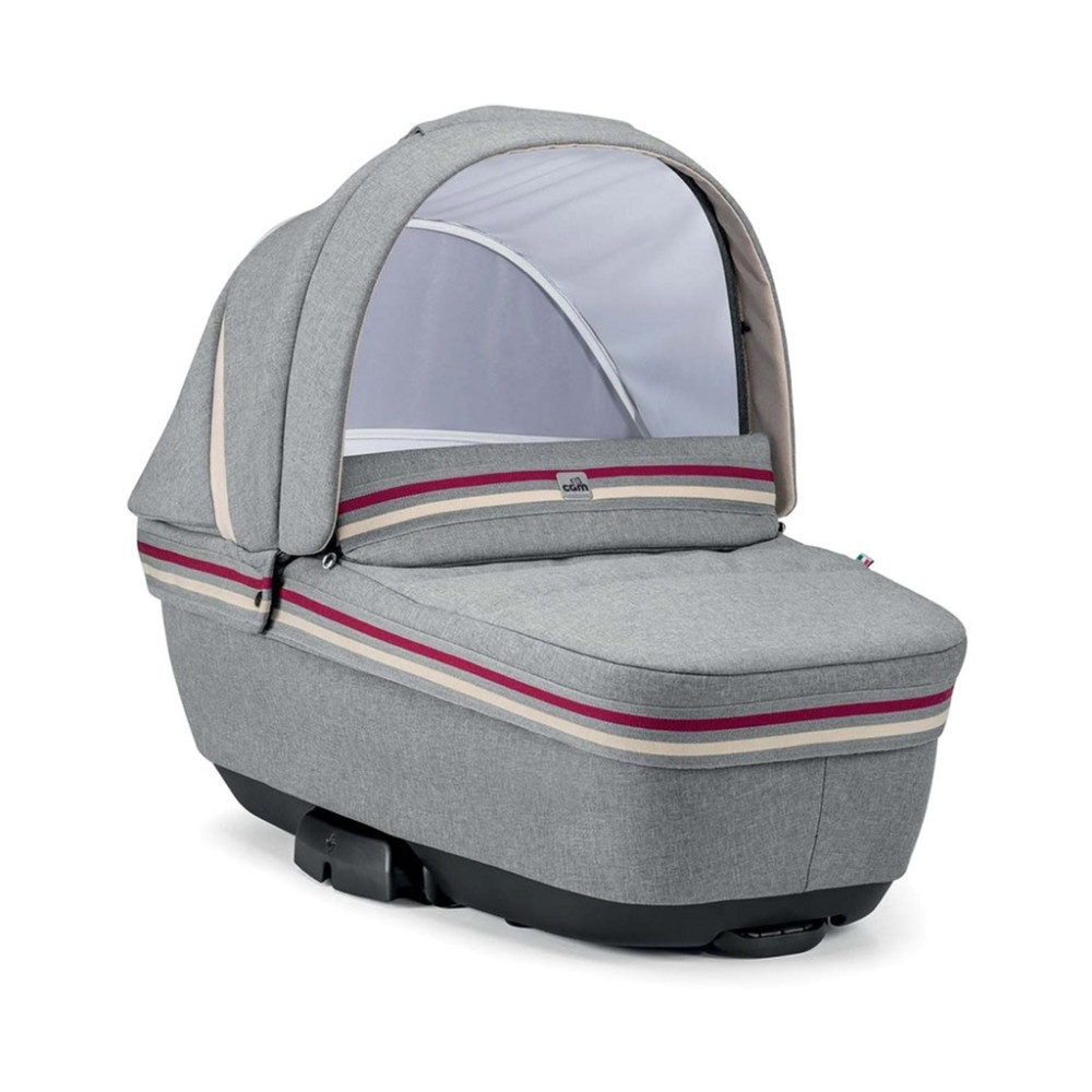 Коляска 2 в 1 Cam Techno Milano на срібній рамі сірий зі смужкою (805T/V94/978/553K)