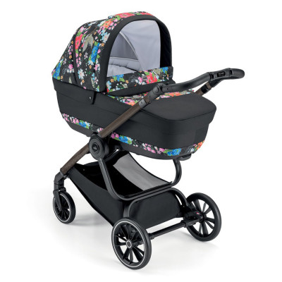 Cam Techno Milano - коляска 2 в 1 • Black Floral / Wenge (805T/V96/978/551K)