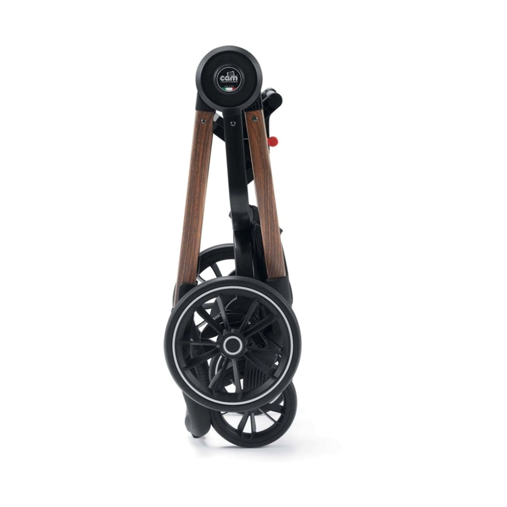 Коляска 2 в 1 Cam Techno Milano на рамі під дерево, сірий (805T/V96/978/555K) Коляска 2 в 1 Cam Techno Milano на рамі під дерево, сірий (805T/V96/978/555K)