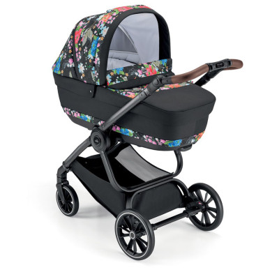 Cam Techno Milano - коляска 2 в 1 • Black Floral / Carbon Black (805T/V98/978/551K)