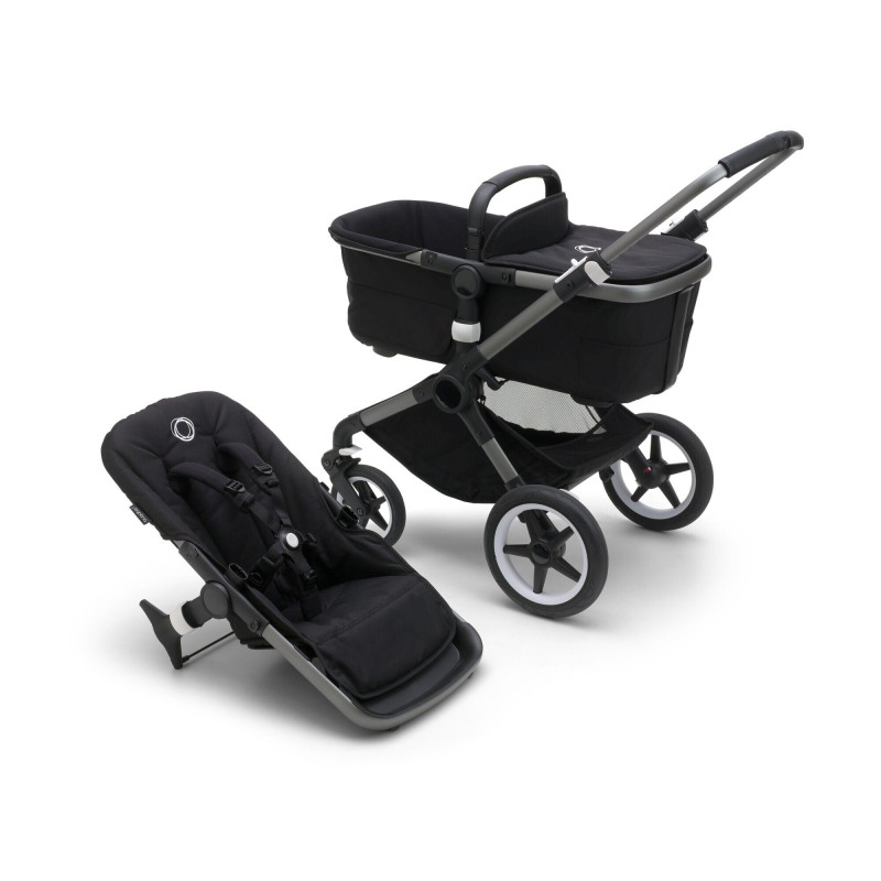 Bugaboo Fox 3 Base - коляска 2 в 1 без капюшона • Graphite / Midnight black