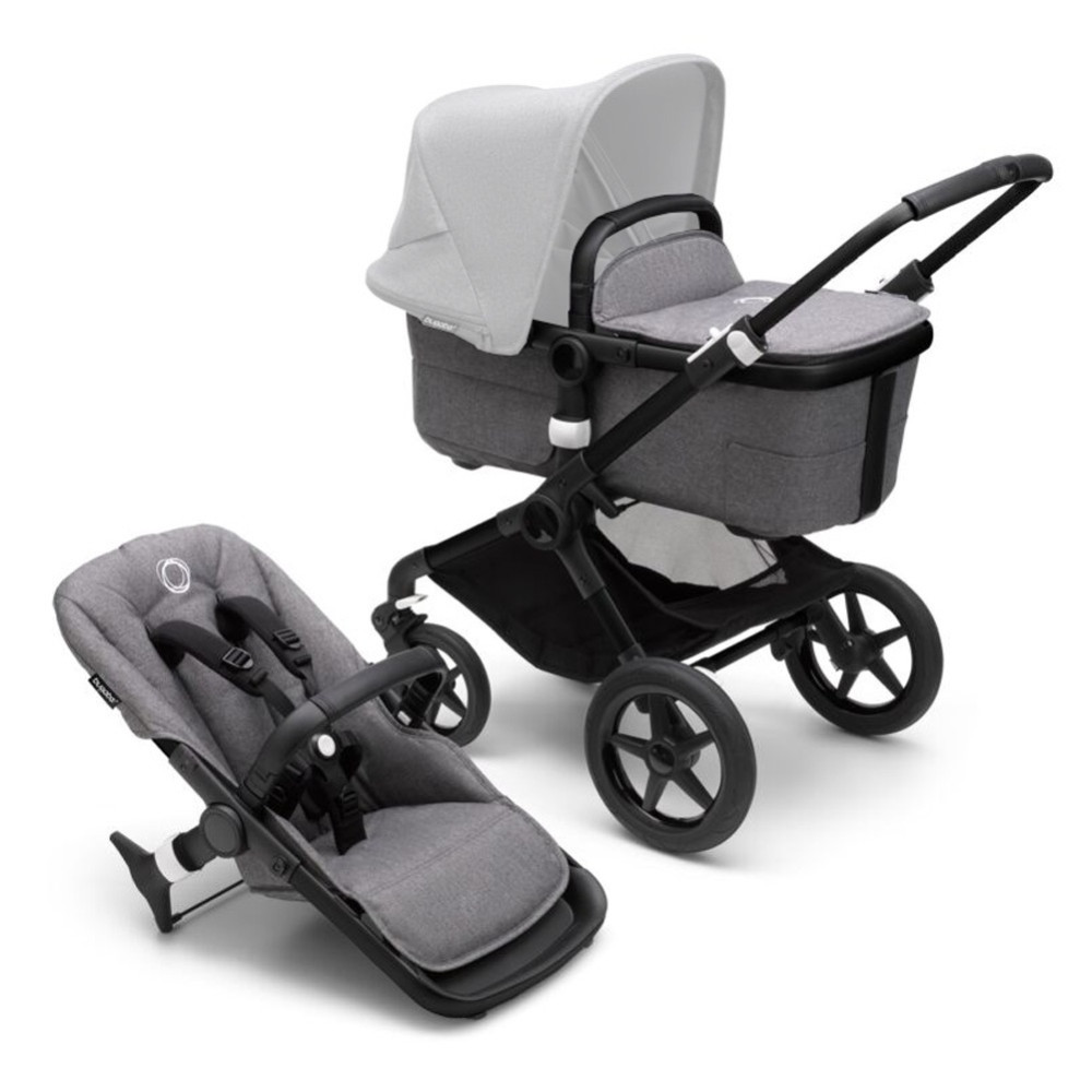 Коляска 2 в 1 Bugaboo Fox3 Black/Grey Melange (без капюшона)