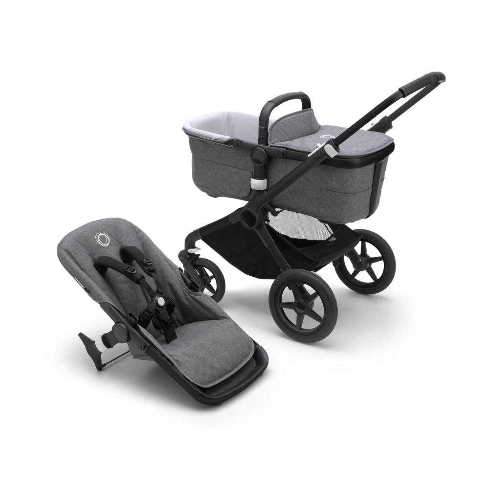 Коляска 2 в 1 Bugaboo Fox3 Black/Grey Melange (без капюшона)