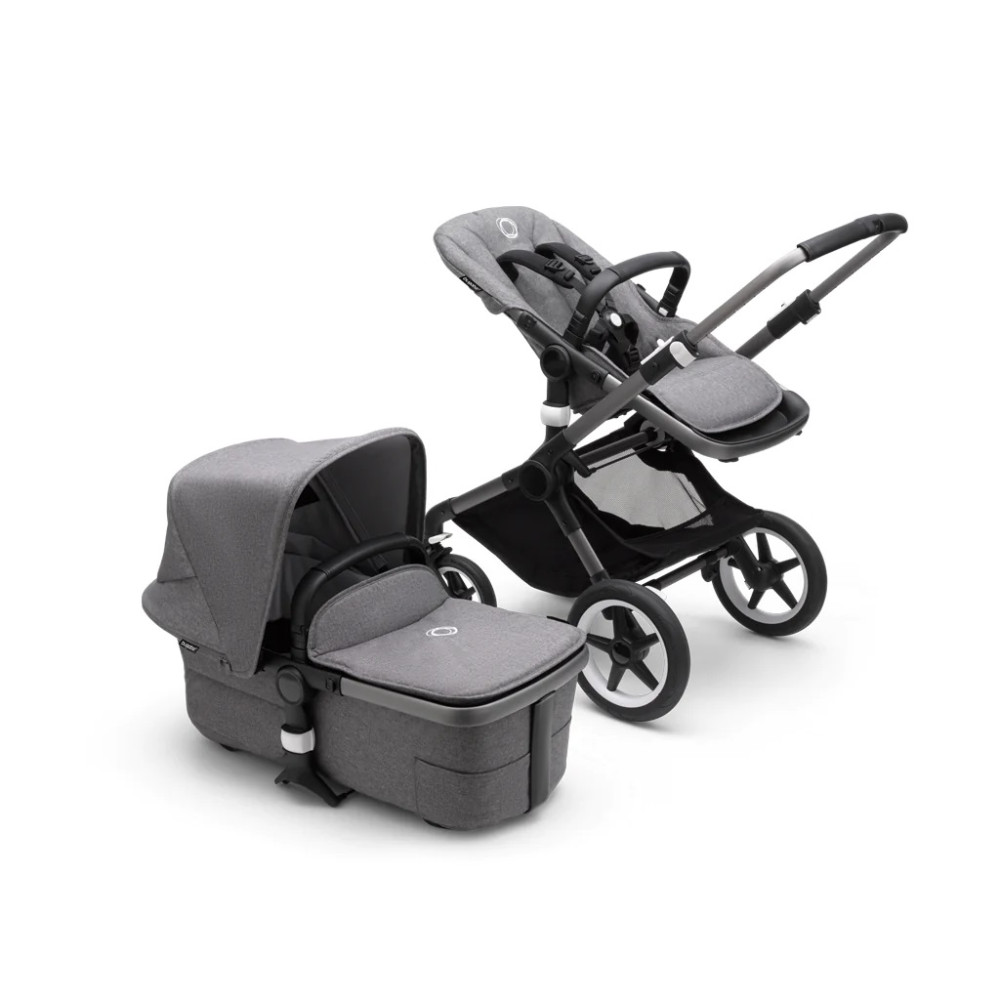 Коляска 2 в 1 Bugaboo Fox3 (Black/Midnight black) Grey Melange