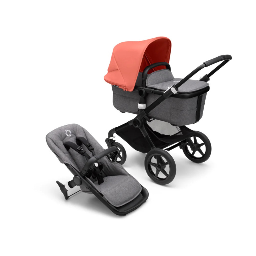 Коляска 2 в 1 Bugaboo Fox3 (Black/Midnight black) Sunrise Red