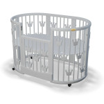 Дитяче ліжечко-трансформер IngVart Smart Bed Plus 10 в 1 з коронами, сірий