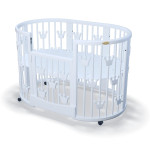 Дитяче ліжечко-трансформер IngVart Smart Bed Plus 10 в 1 з коронами, лаванда