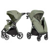 Carrello Bravo SL 2025 Deluxe CRL-5520 - прогулянкова коляска з великими колесами, всесезонний візок, захист від сповзання, ручка регулюється по висоті, зручна система складання • Mosaic Green