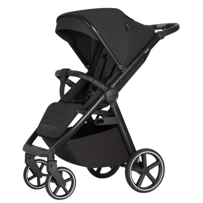 Carrello Bravo SL 2025 Deluxe CRL-5520 - всесезонная прогулочная коляска с большими колесами, защита от сползания, ручка регулируется по высоте, удобно складывается • Eclipse Black
