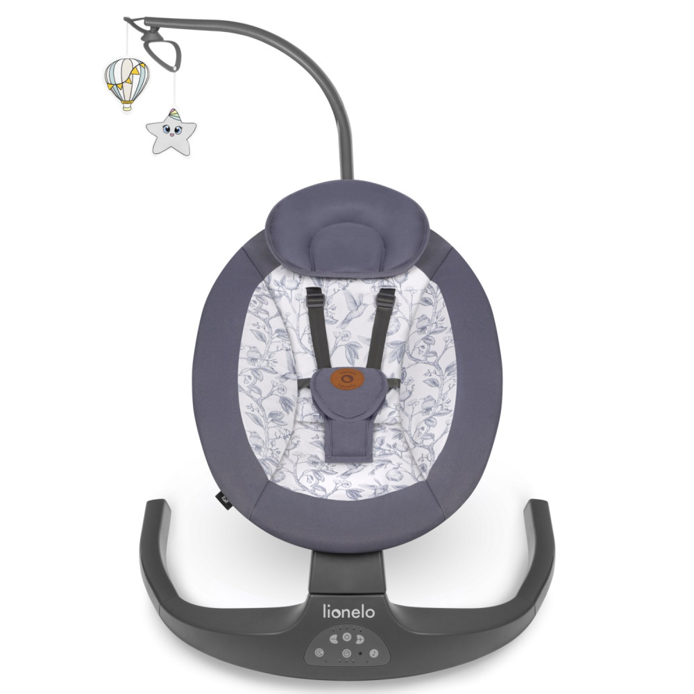 Шезлонг-качель Lionelo Ralf Grey White