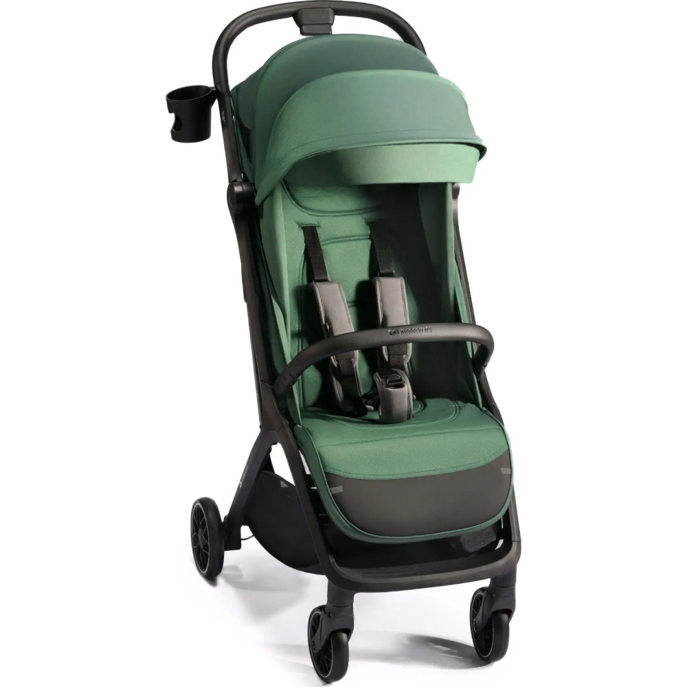 Kinderkraft Nubi 2 - прогулочная коляска для путешествий с автоматическим складыванием • Mystic Green