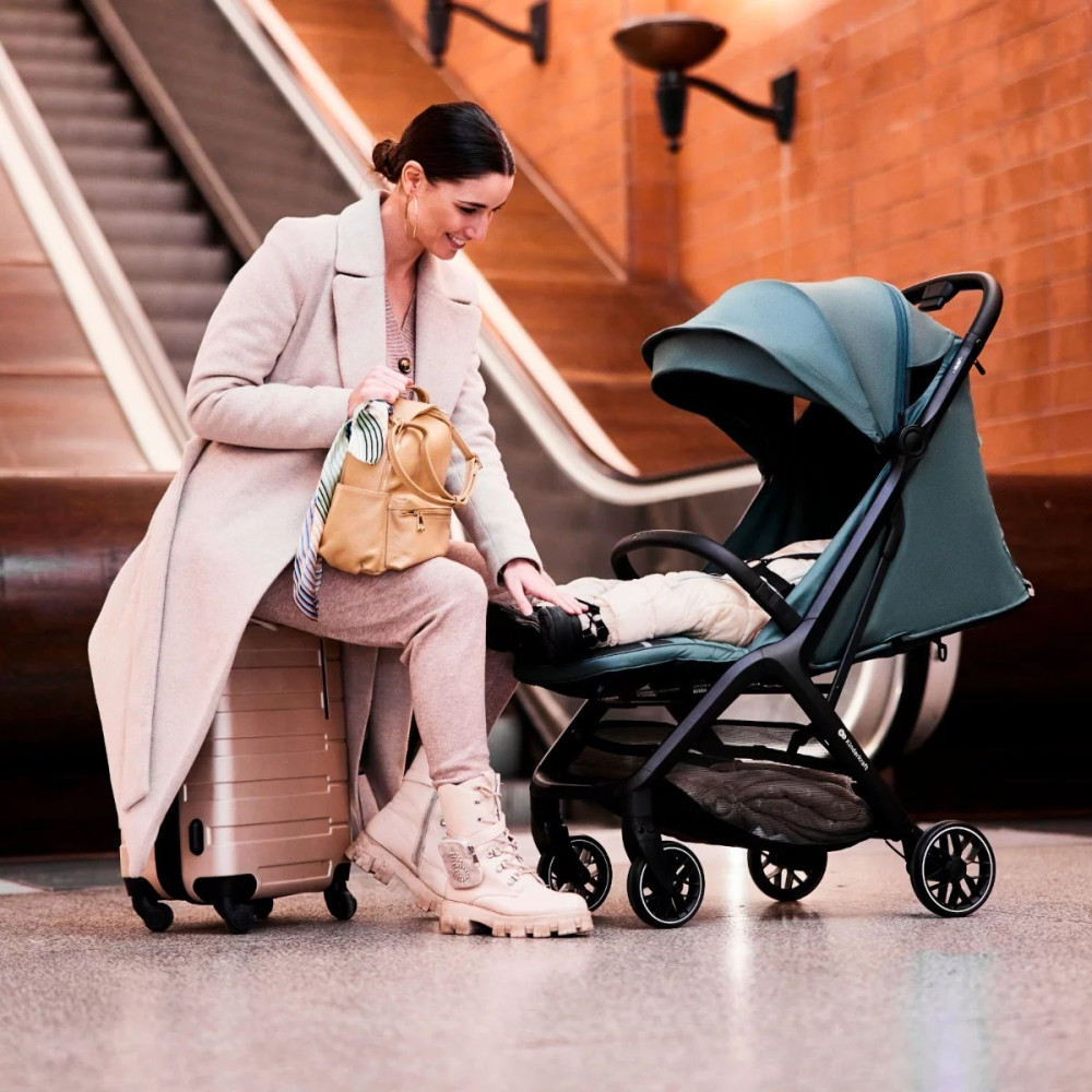 Kinderkraft Nubi 2 - прогулянкова коляска для подорожей з автоматичним складанням • Sand Beige Kinderkraft Nubi 2 - прогулянкова коляска для подорожей з автоматичним складанням • Sand Beige