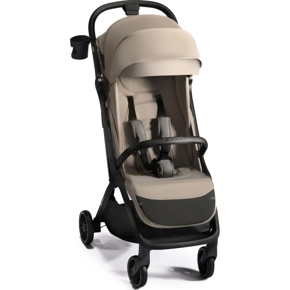 Kinderkraft Nubi 2 - прогулянкова коляска для подорожей з автоматичним складанням • Sand Beige