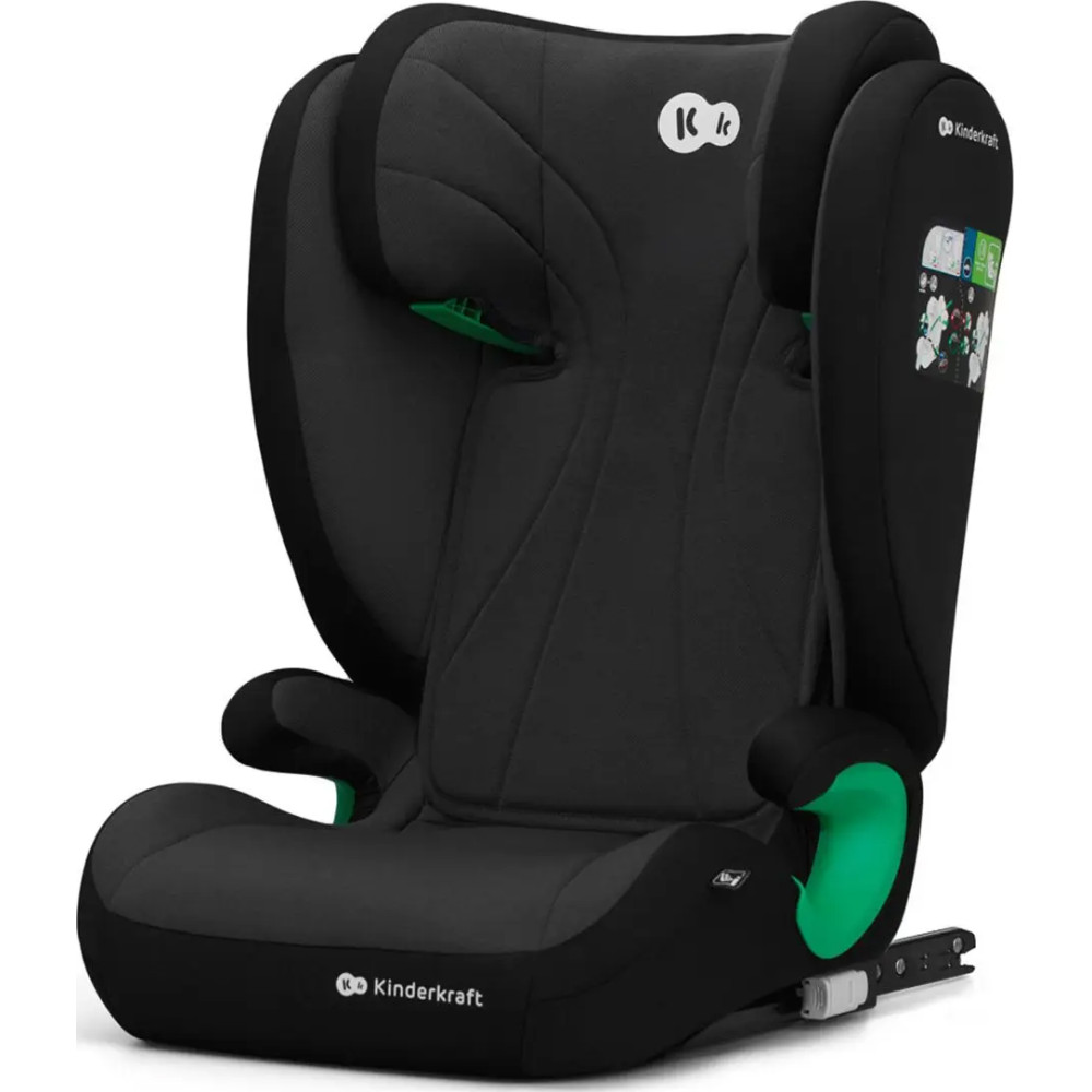 Kinderkraft Junior Fix 2 i-Size - автокрісло для дітей (від 3.5 до 12 років / 100 - 150 см) • Graphite Black (KCJUFI20BLK0000)