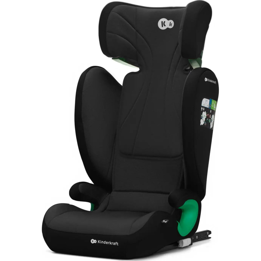Kinderkraft Junior Fix 2 i-Size - автокрісло для дітей (від 3.5 до 12 років / 100 - 150 см) • Graphite Black (KCJUFI20BLK0000)