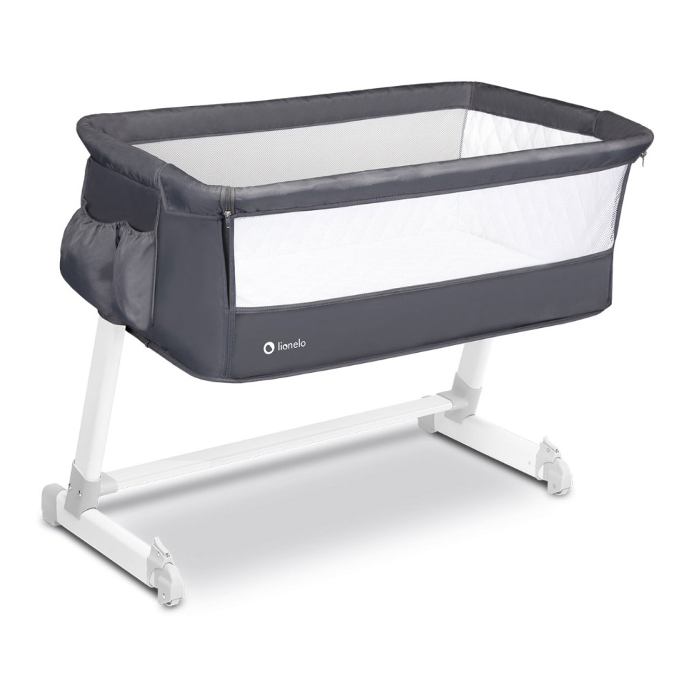Приставная детская кроватка Lionelo Theo Dark Grey