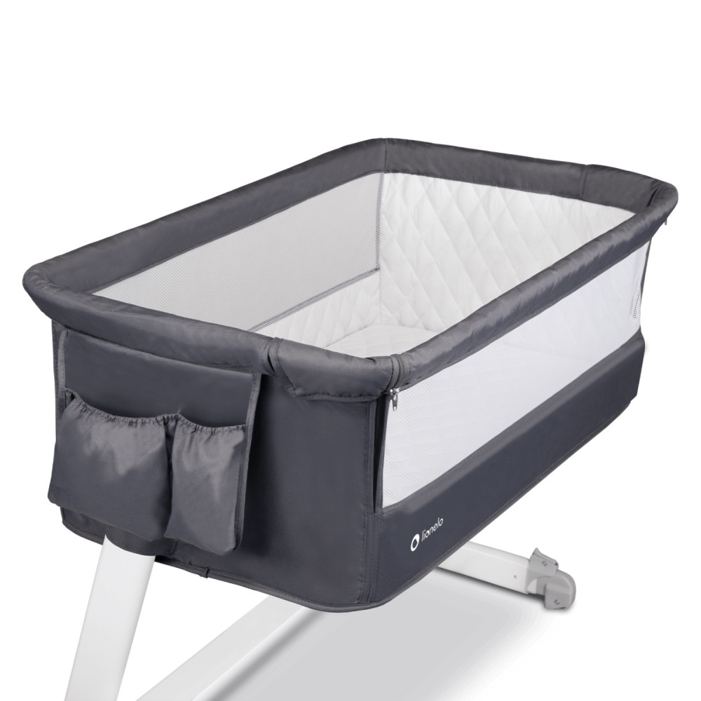 Приставная детская кроватка Lionelo Theo Dark Grey
