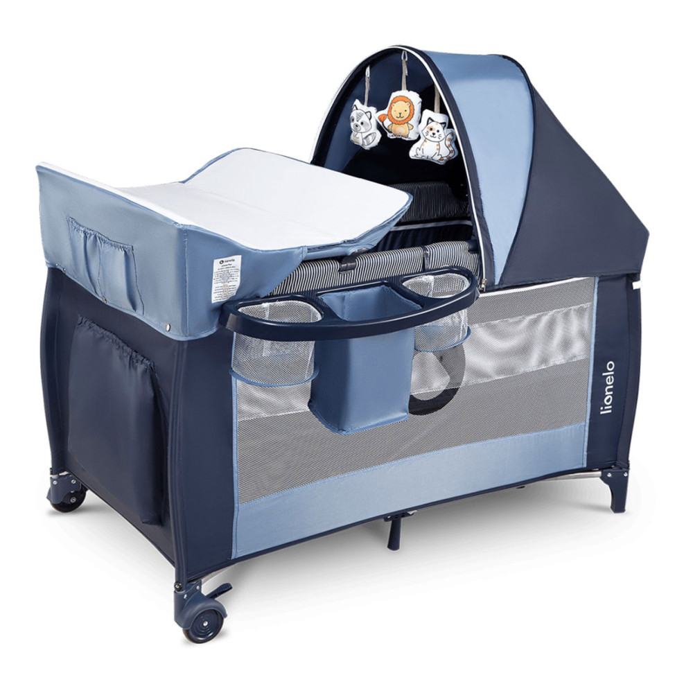 Детский манеж-кроватка Lionelo Sven Plus Blue Navy