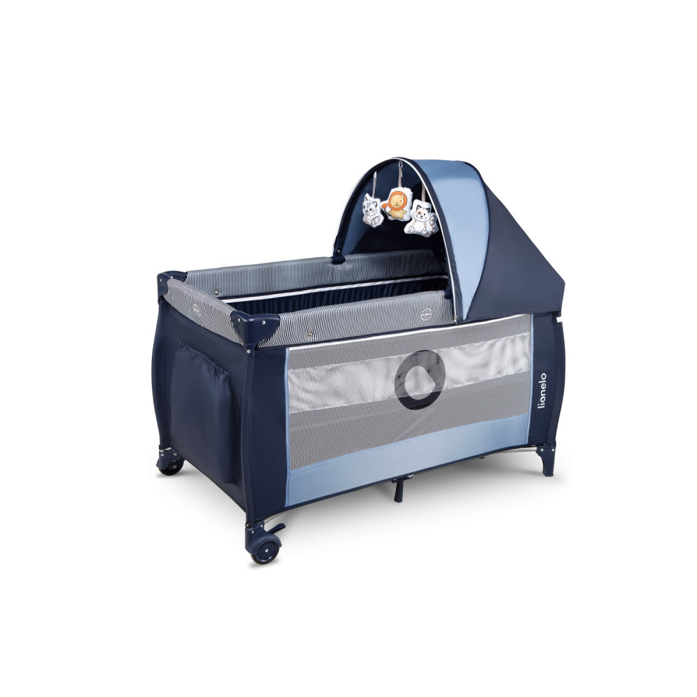 Детский манеж-кроватка Lionelo Sven Plus Blue Navy
