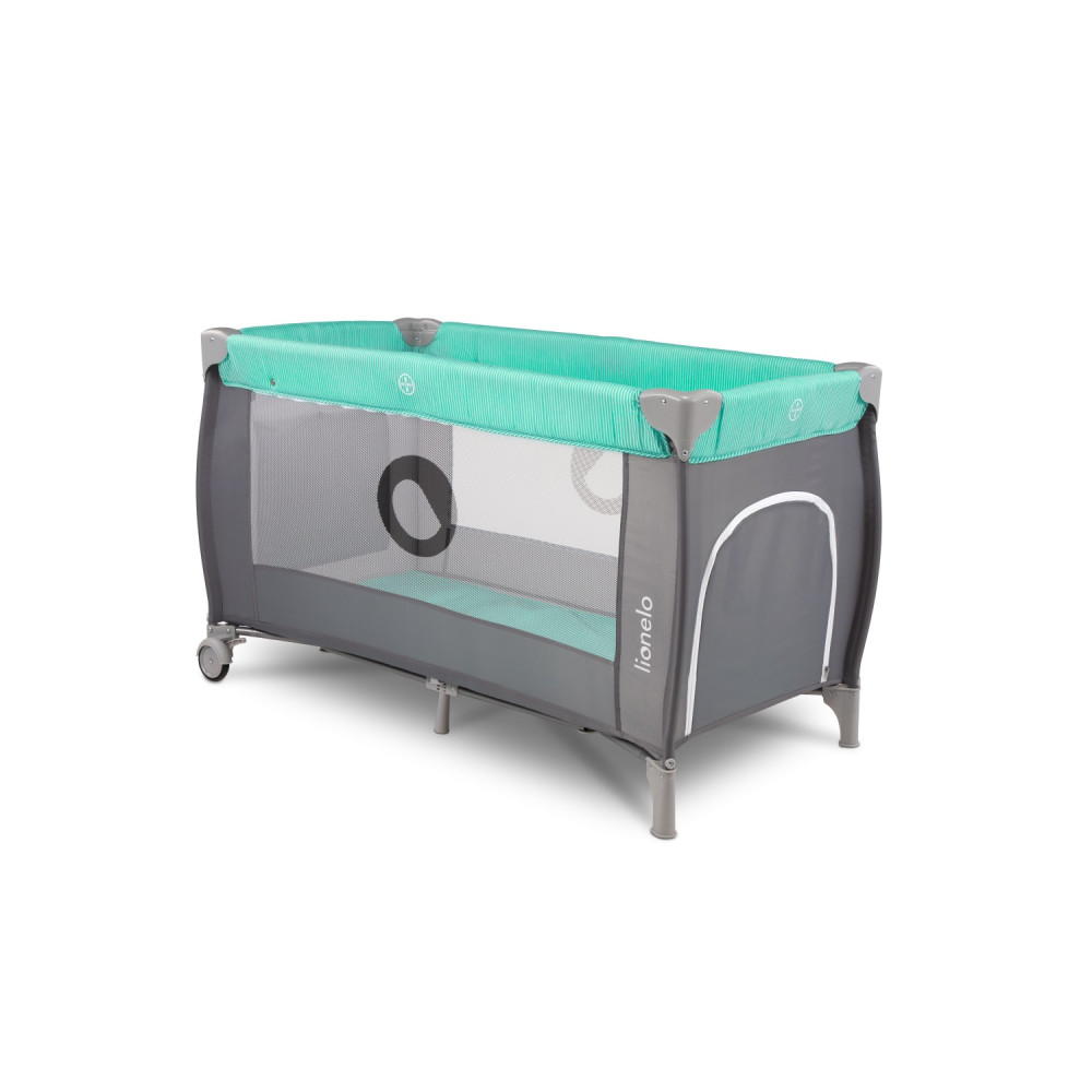 Детский манеж-кроватка Lionelo Sven Plus Grey Turquoise