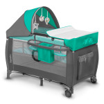 Детский манеж-кроватка Lionelo Sven Plus Grey Turquoise