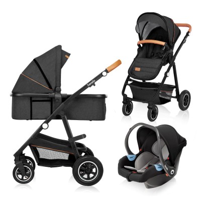 Коляска 3 в 1 Lionelo Amber Grey Graphite