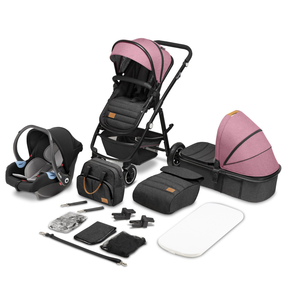 Коляска 3 в 1 Lionelo Amber Pink Rose