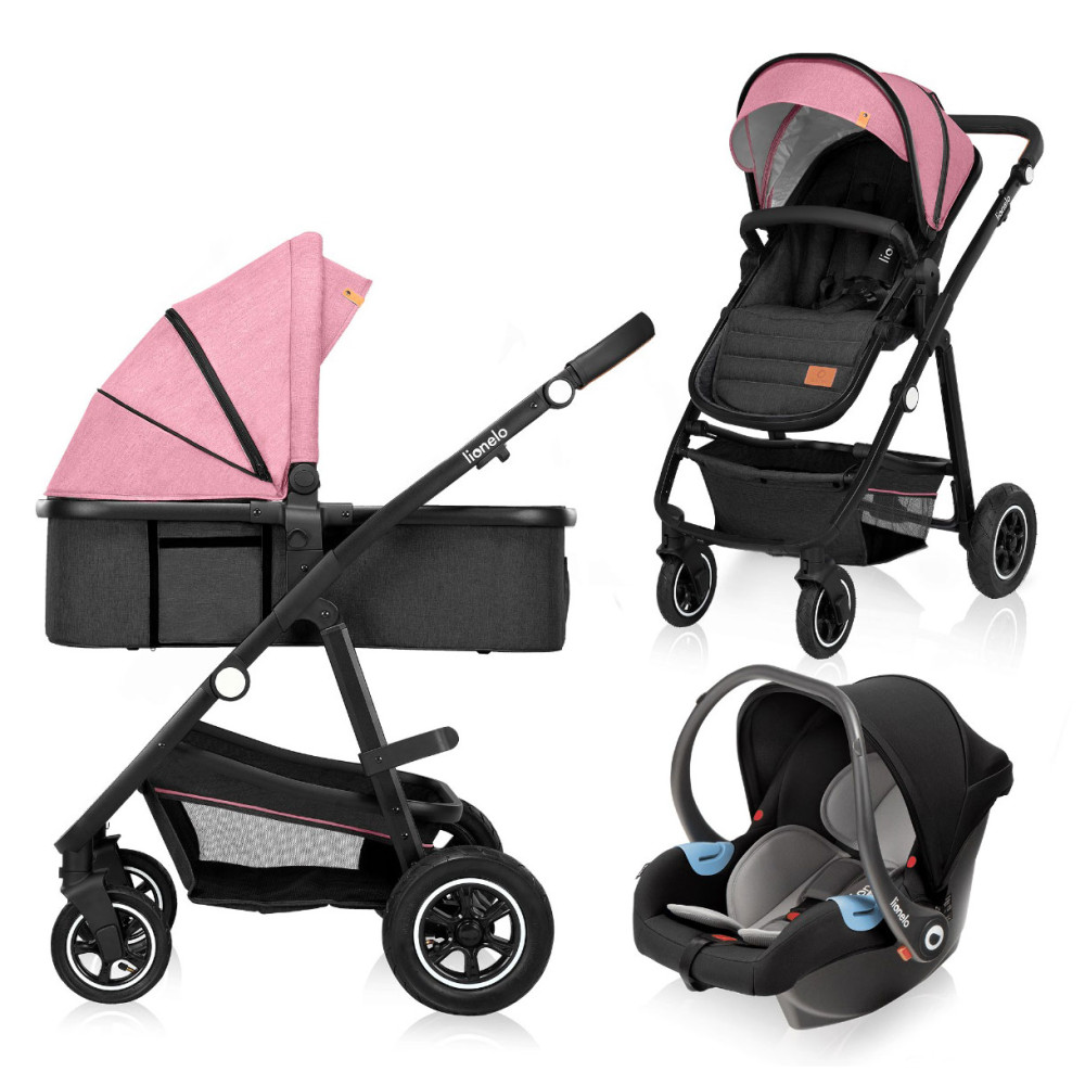 Коляска 3 в 1 Lionelo Amber Pink Rose