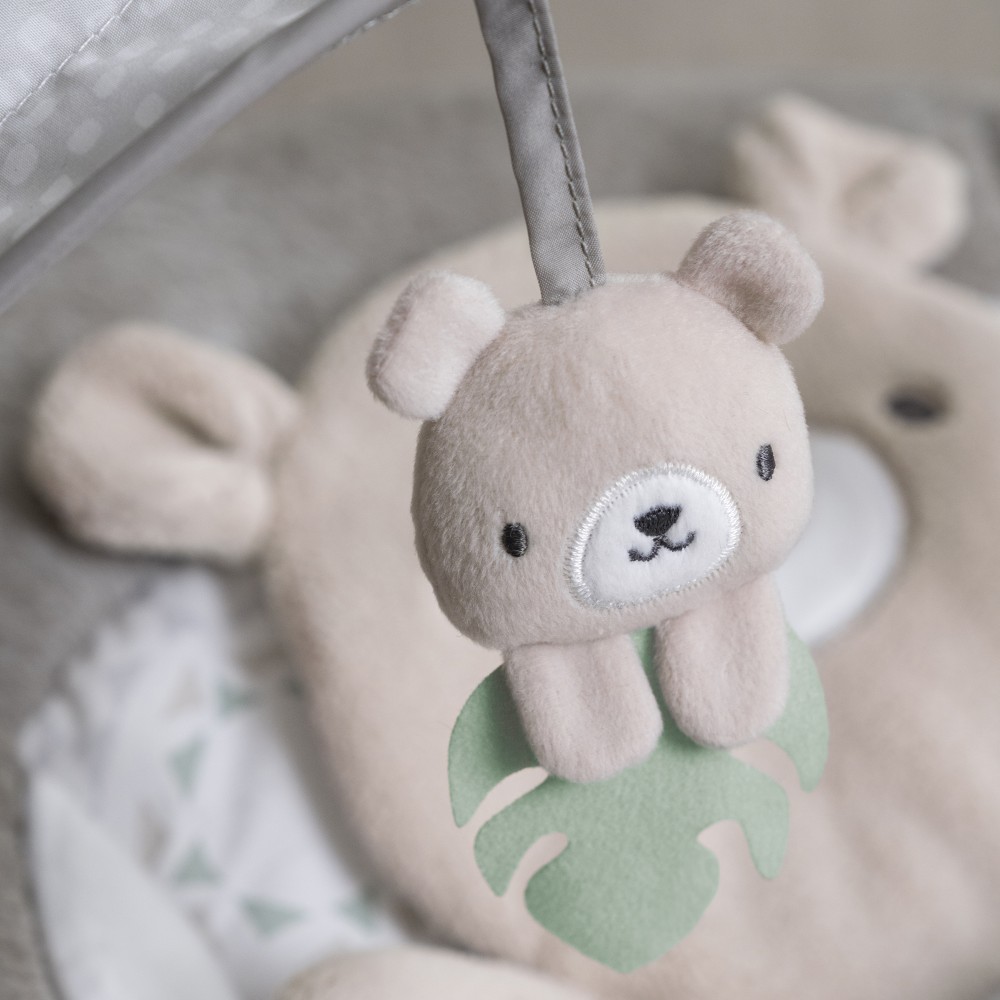 Ingenuity InLighten Bouncer - шезлонг-качель для новорожденных с режимом вибрации, успокаивающими мелодиями и игровой дугой • Nate (16667)