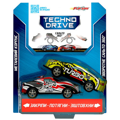Набір ігрових машинок TechnoDrive - Крутий переворот (2 шт., асорти)