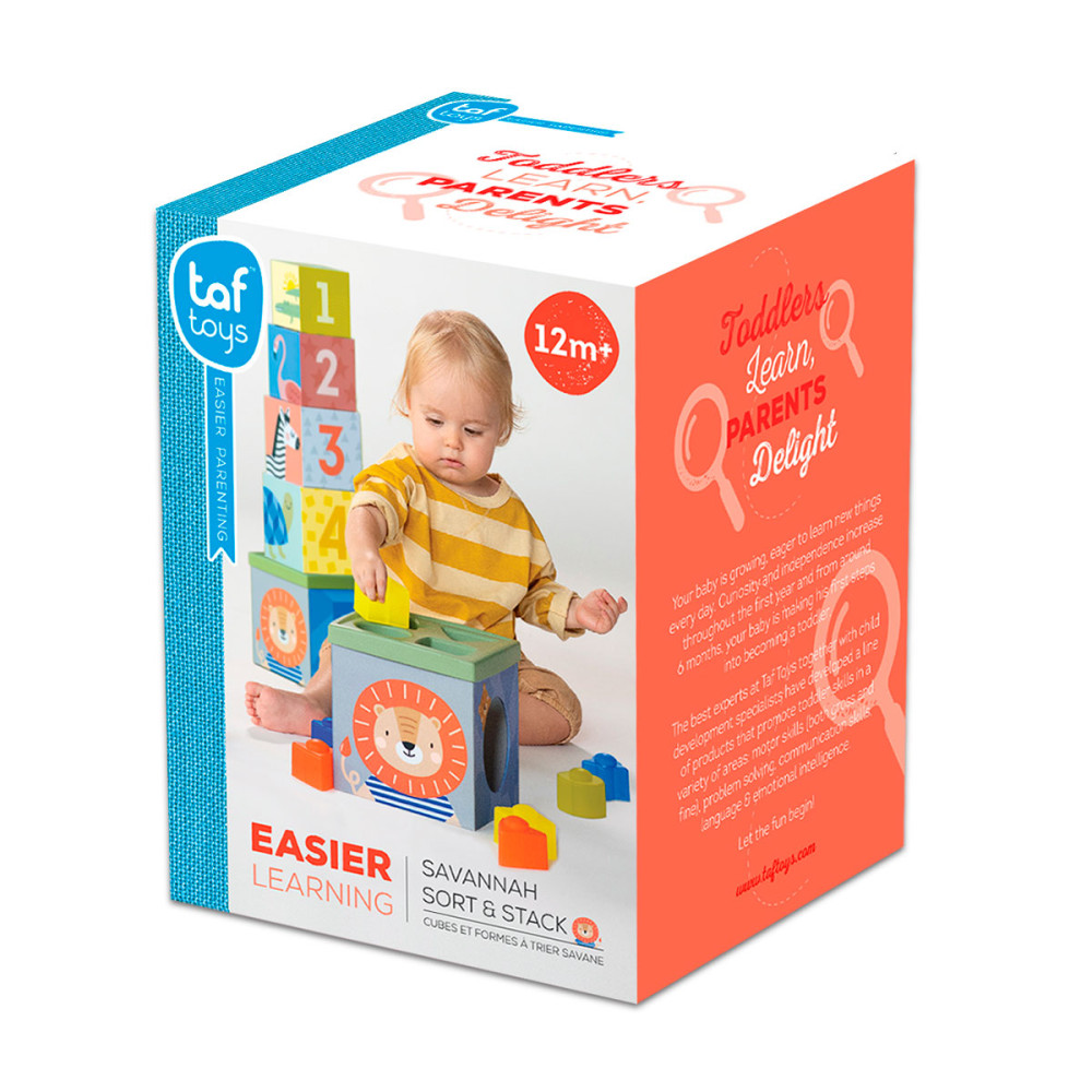 Развивающий сортер-пирамидка Taf Toys Кубики Африка (12725) Развивающий сортер-пирамидка Taf Toys Кубики Африка (12725)
