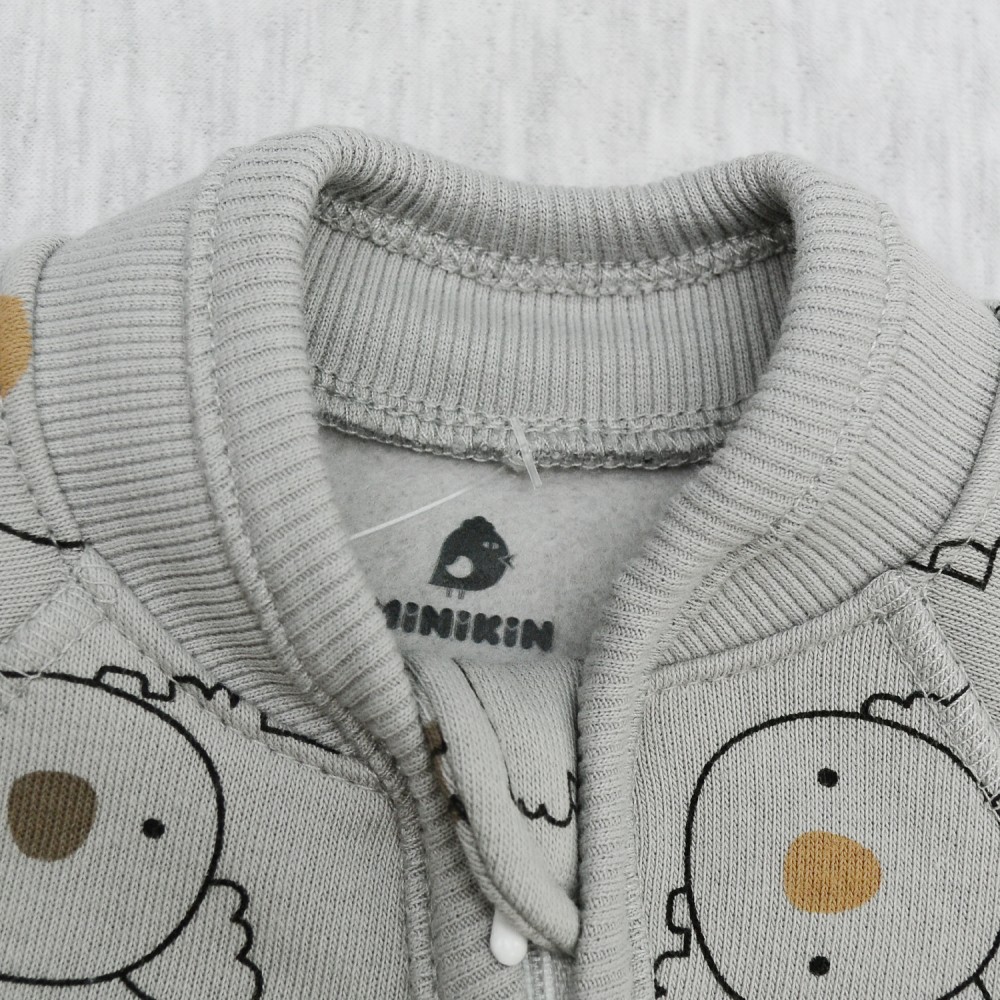 Комбинезон на молнии Minikin р.56 серый с рисунком (231571356)