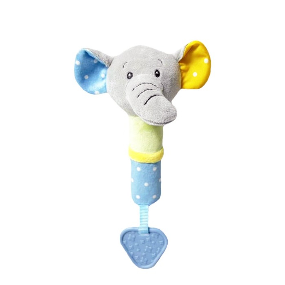 Погремушка-пищалка с прорезователем Tulilo Слоник, сине-желтый (9215)