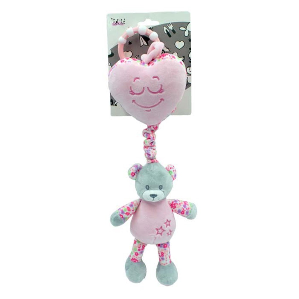 Подвесная музыкальная игрушка Tulilo Мишка, розовый (9014)