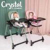 El Camino Crystal ME 1037-B - стільчик для годування на колесах (чохол з екошкіри, м'який матрацик, захист від сповзання) • Black Gold
