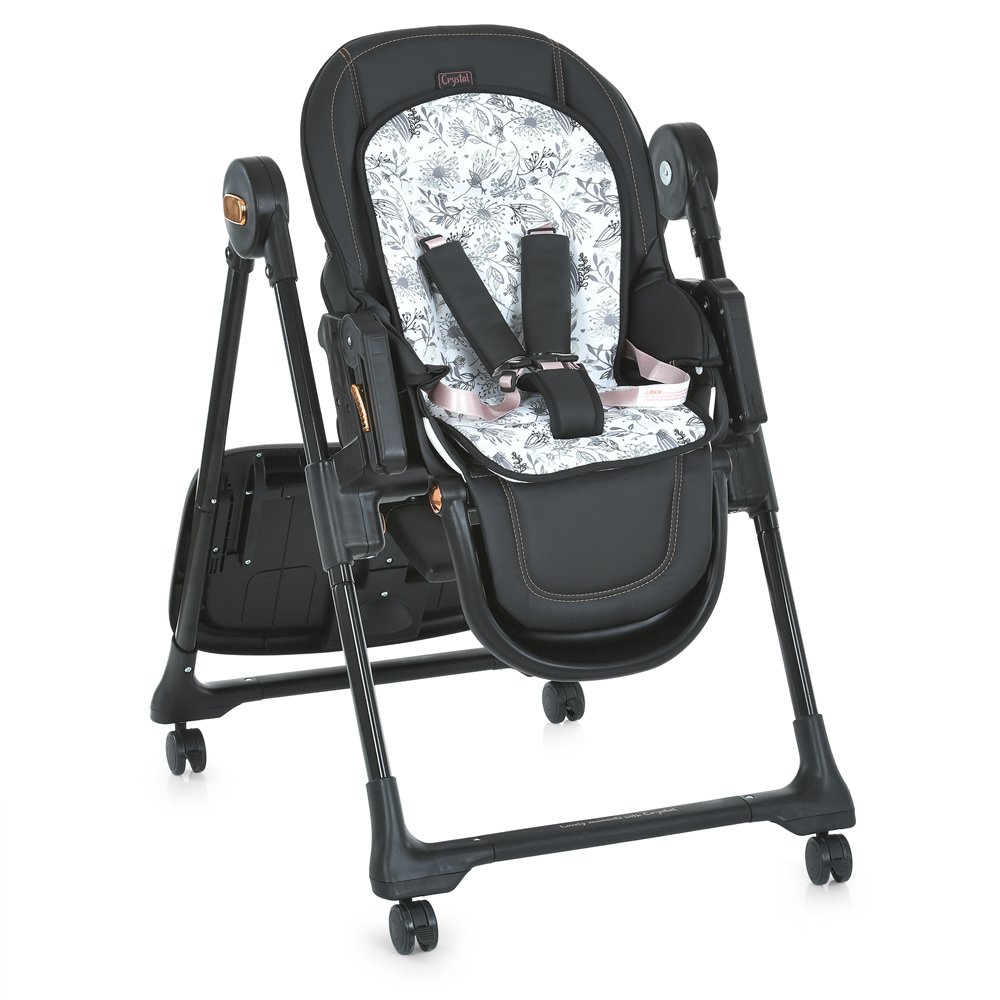 El Camino Crystal ME 1037-B - стільчик для годування на колесах (чохол з екошкіри, м'який матрацик, захист від сповзання) • Black Gold El Camino Crystal ME 1037-B - стільчик для годування на колесах (чохол з екошкіри, м'який матрацик, захист від сповзання) • Black Gold