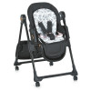 El Camino Crystal ME 1037-B - стільчик для годування на колесах (чохол з екошкіри, м'який матрацик, захист від сповзання) • Black Gold