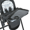 El Camino Crystal ME 1037-B - стільчик для годування на колесах (чохол з екошкіри, м'який матрацик, захист від сповзання) • Black Gold