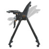 El Camino Crystal ME 1037-B - стільчик для годування на колесах (чохол з екошкіри, м'який матрацик, захист від сповзання) • Black Gold